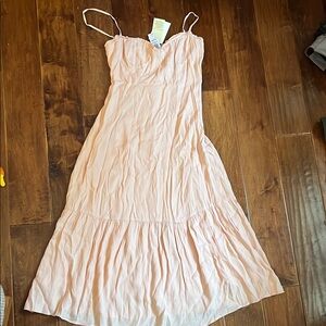 Wilfred Pink Tiered Ruffled Maxi Dress